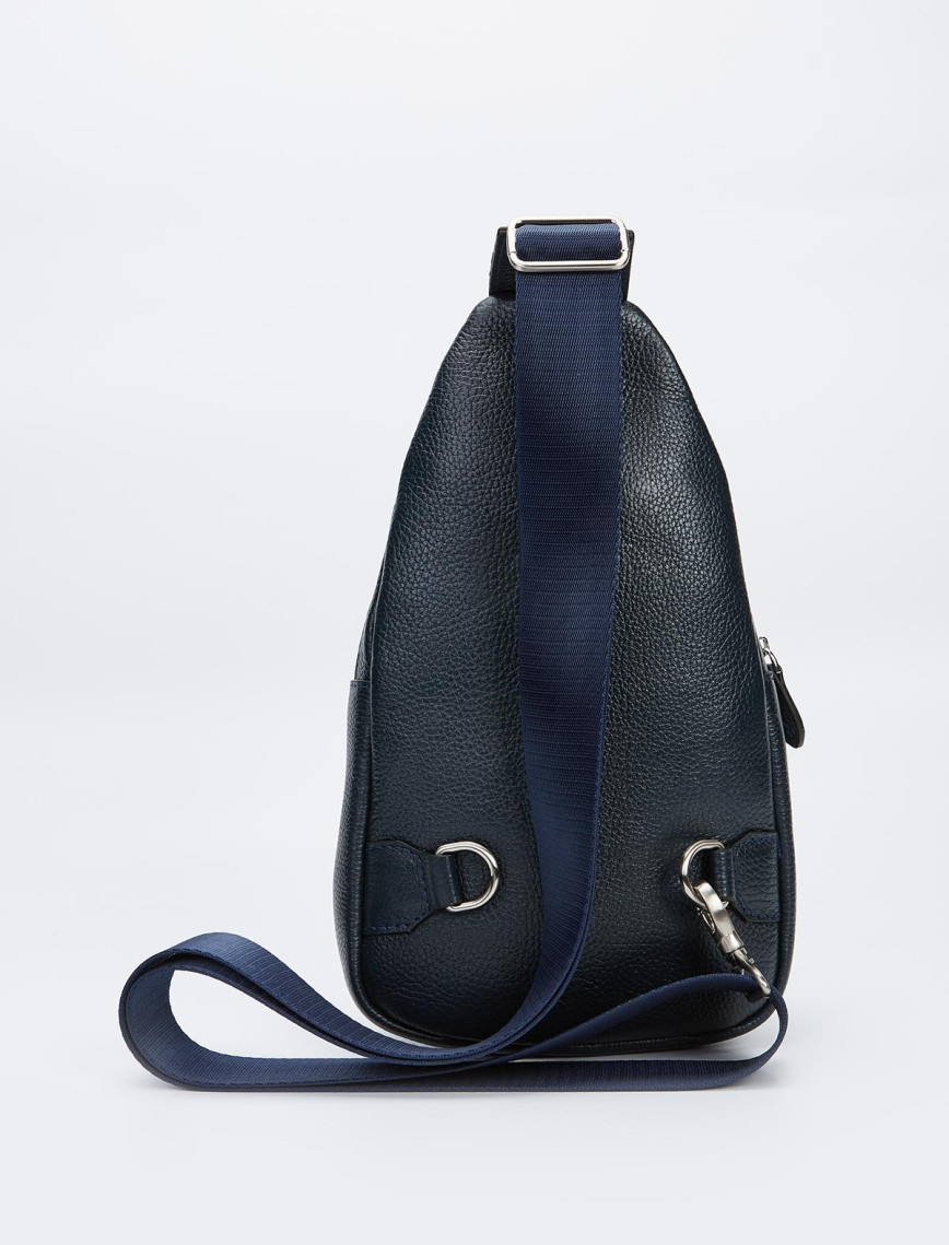 Valmenti Unisex Lacivert Hakiki Deri GÜNLÜK Çanta