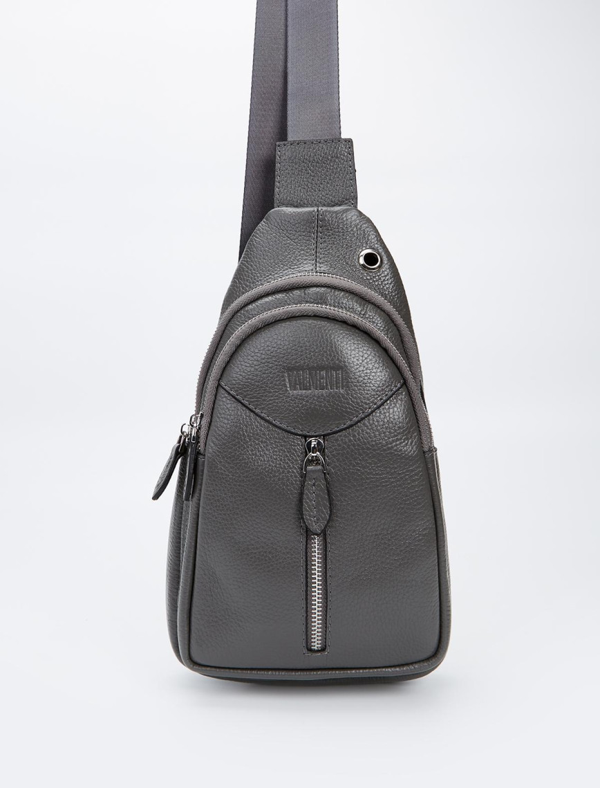 Valmenti Unisex Gri Hakiki Deri GÜNLÜK Çanta