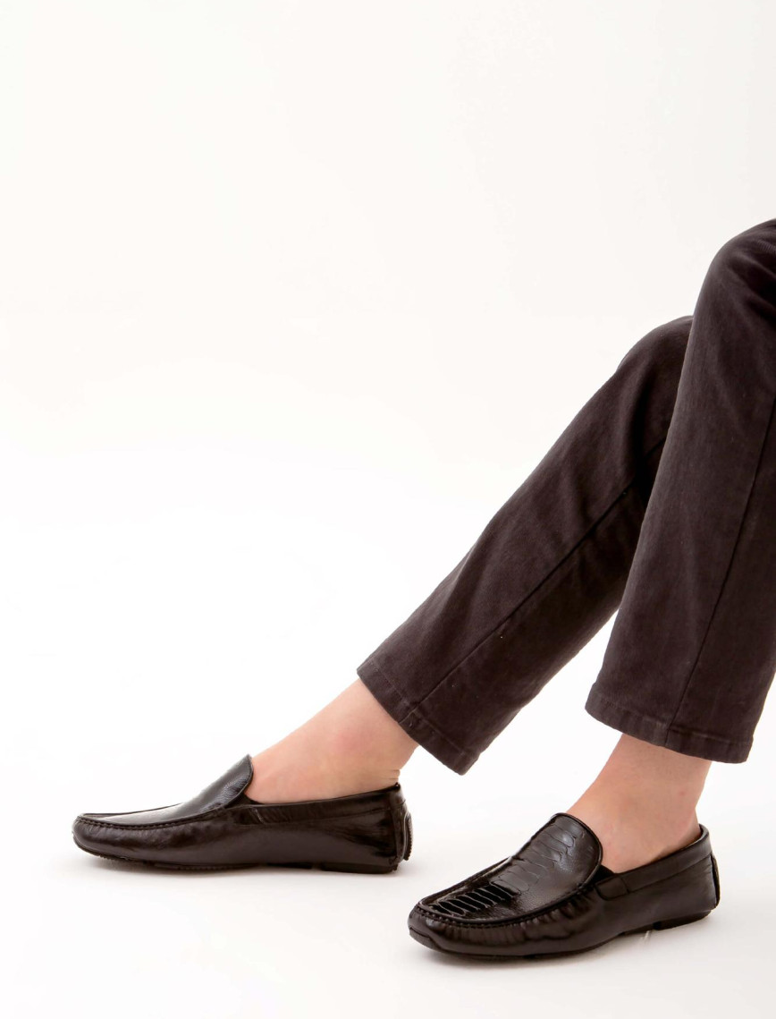 Tamer Tanca Erkek Hakiki Deri Siyah Bufalo Driver Ayakkabı Tamer Tanca Erkek Hakiki Deri Siyah Bufalo Driver Ayakkabı