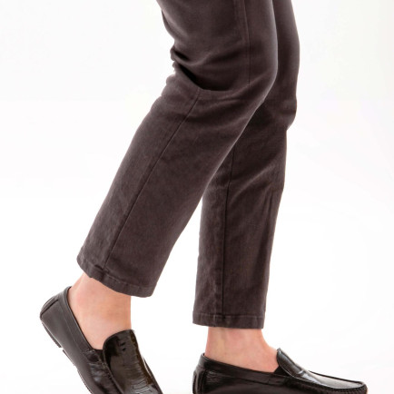 Tamer Tanca Erkek Hakiki Deri Siyah Bufalo Driver Ayakkabı