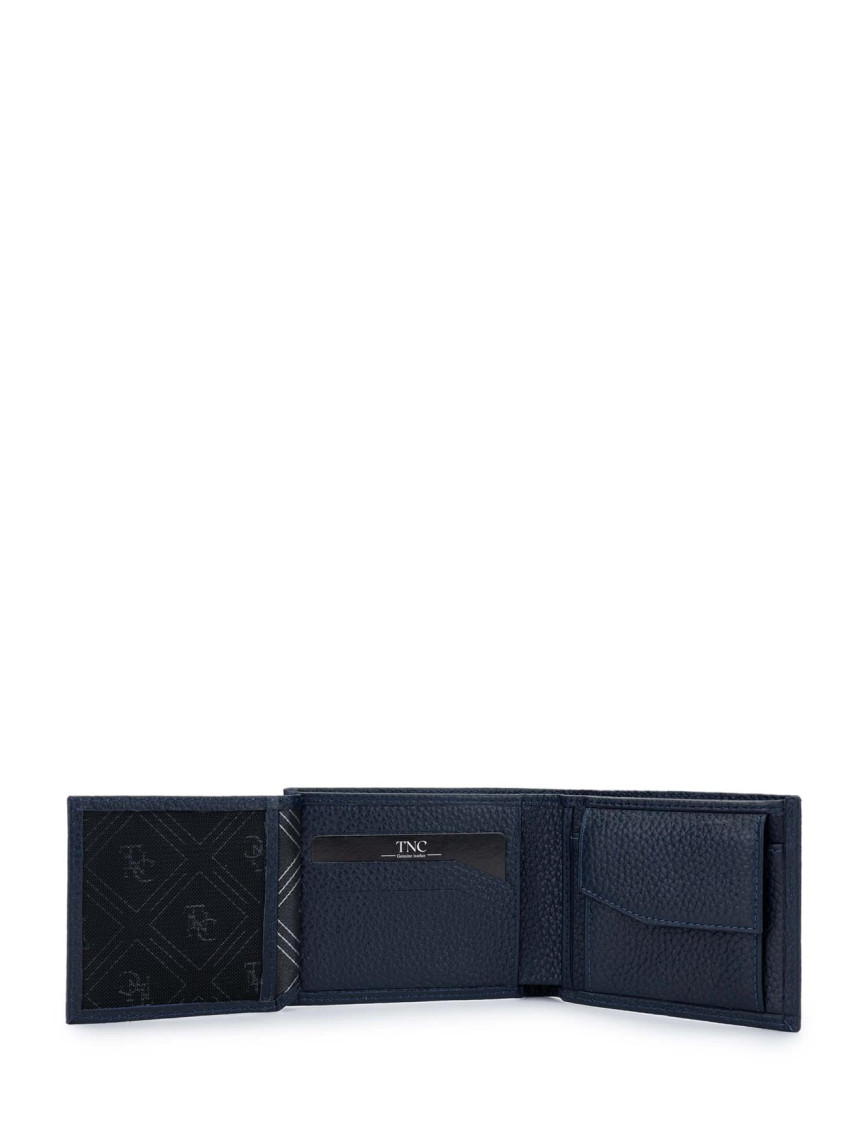 Tamer Tanca Erkek Hakiki Deri Lacivert Cüzdan Cuzdan