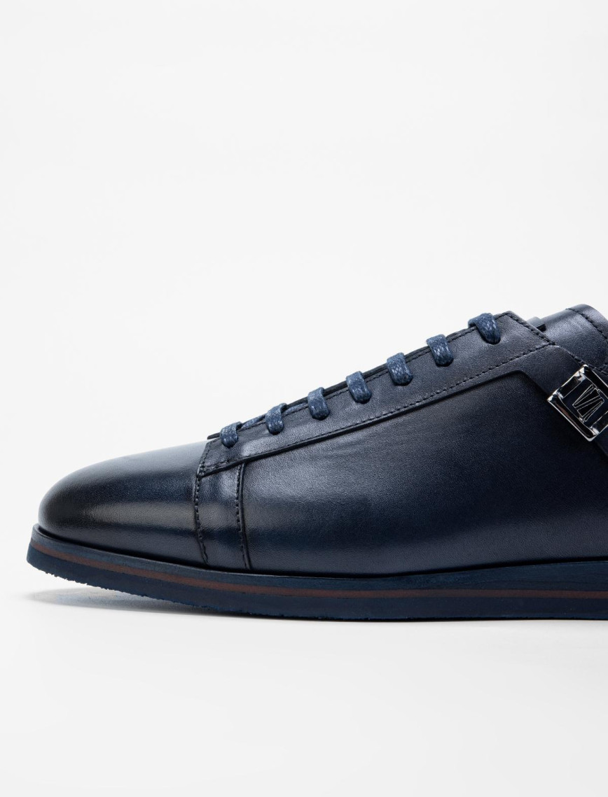 Valmenti Erkek Lacivert Hakiki Deri Casual Ayakkabı Valmenti Erkek Lacivert Hakiki Deri Casual Ayakkabı