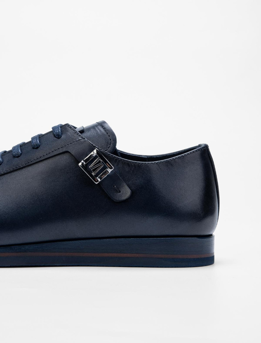 Valmenti Erkek Lacivert Hakiki Deri Casual Ayakkabı Valmenti Erkek Lacivert Hakiki Deri Casual Ayakkabı