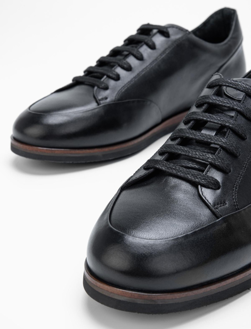 Valmenti Erkek Siyah Hakiki Deri Casual Ayakkabı Valmenti Erkek Siyah Hakiki Deri Casual Ayakkabı