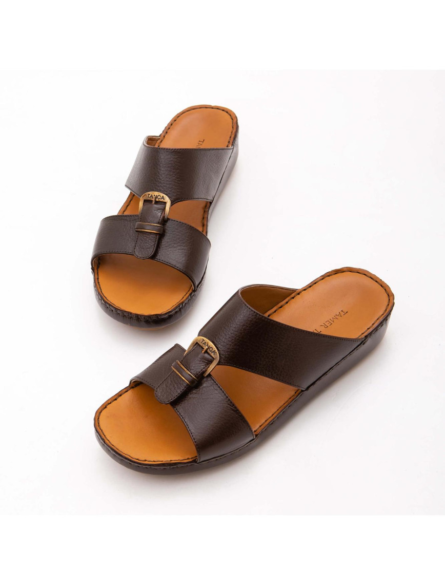 Tamer Tanca Erkek Hakiki Deri Kahverengi Floter Günlük Terlik Tamer Tanca Erkek Hakiki Deri Kahverengi Floter Günlük Terlik
