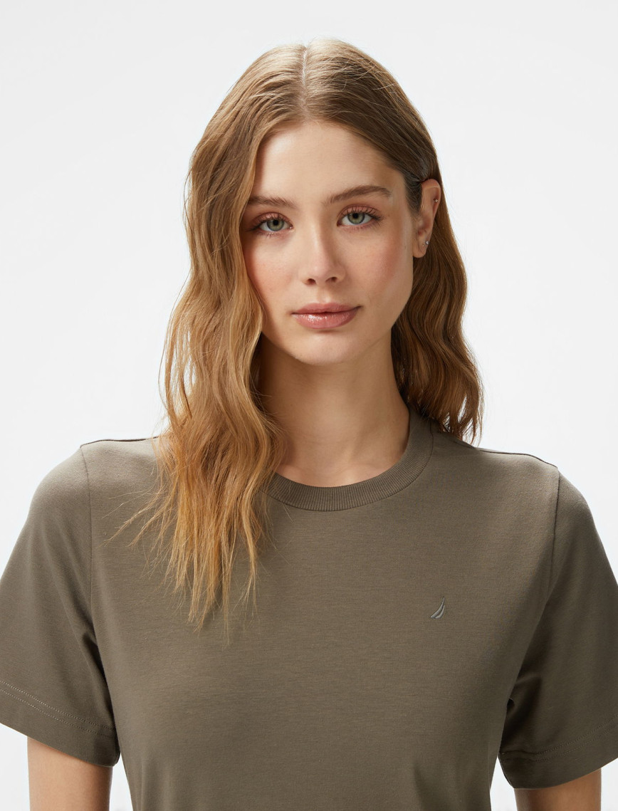 Nautica Kadın Yeşil Regular Fit Kısa Kollu T-Shirt