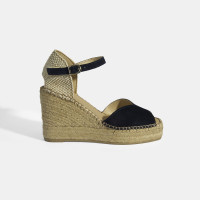 Lacivert Kadın Toka Detaylı Dolgu Topuklu Süet Espadril Lacivert Kadın Toka Detaylı Dolgu Topuklu Süet Espadril