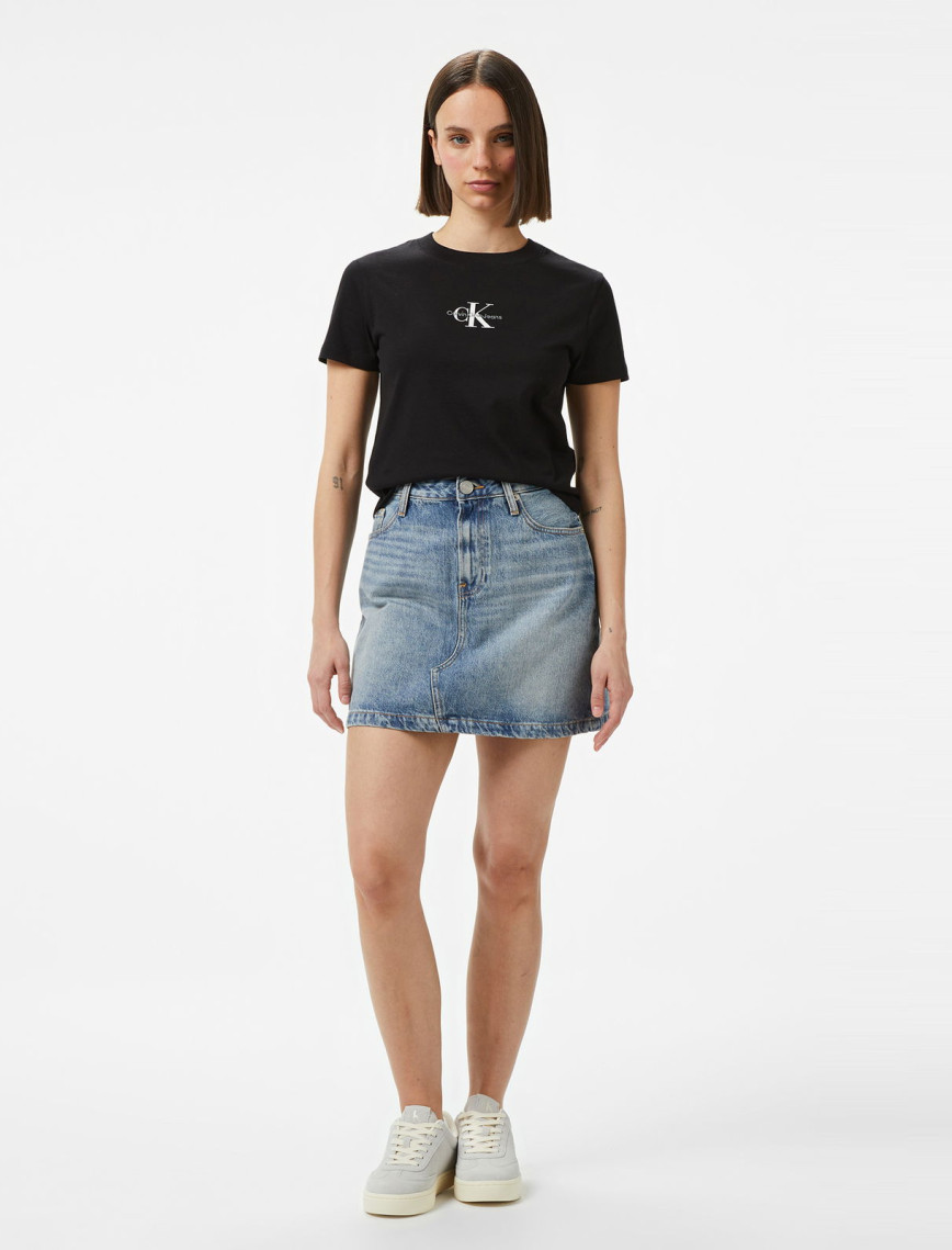 Calvin Klein Monologo Baby Kadın Siyah T-Shirt Calvin Klein Monologo Baby Kadın Siyah T-Shirt