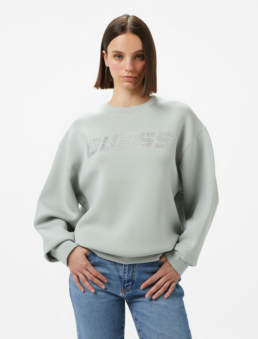 Guess Cecilia Scuba Kadın Krem Sweatshirt Guess Cecilia Scuba Kadın Krem Sweatshirt