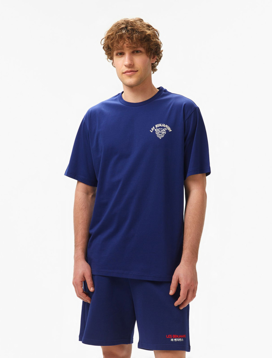 Les Benjamins Relaxed 034 Erkek Lacivert T-Shirt Les Benjamins Relaxed 034 Erkek Lacivert T-Shirt