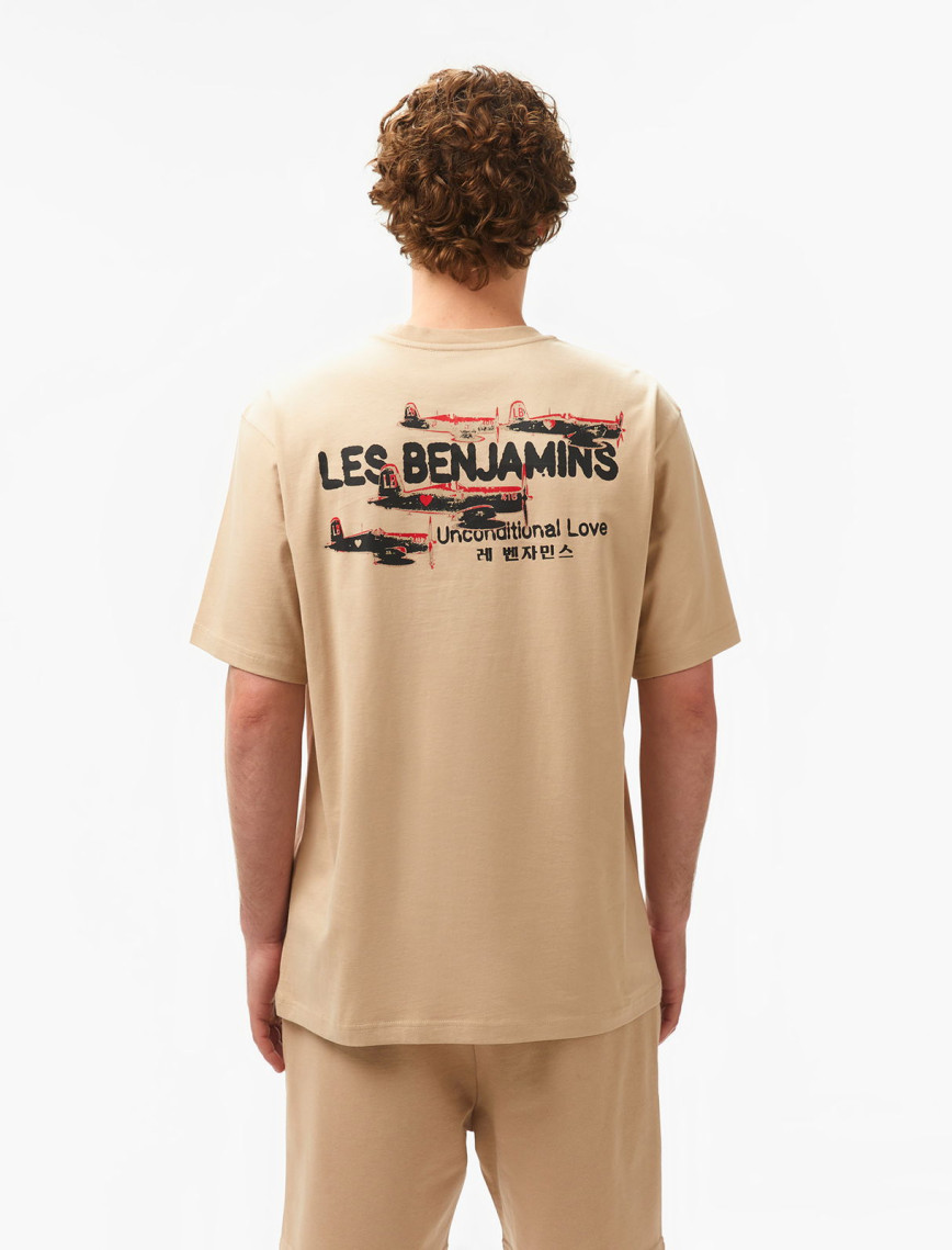 Les Benjamins Relaxed 001 Erkek Bej T-Shirt Les Benjamins Relaxed 001 Erkek Bej T-Shirt