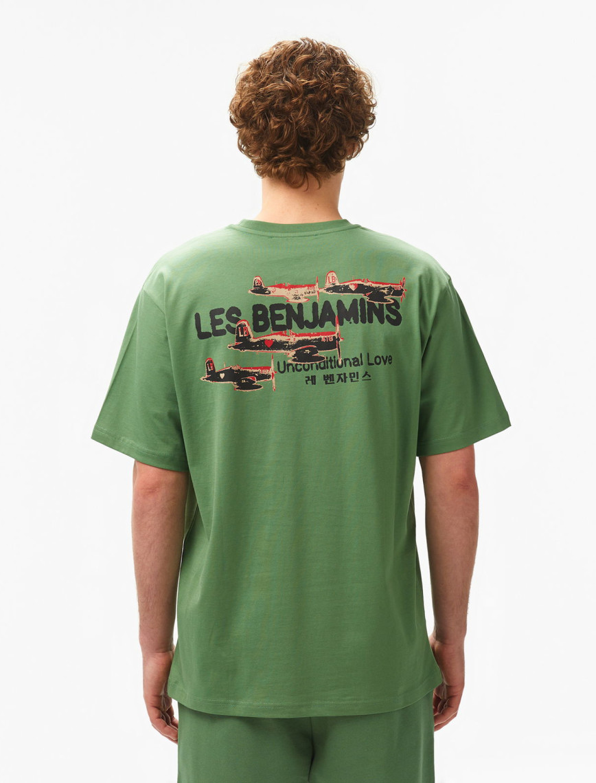 Les Benjamins Relaxed 002 Erkek Yeşil T-Shirt Les Benjamins Relaxed 002 Erkek Yeşil T-Shirt