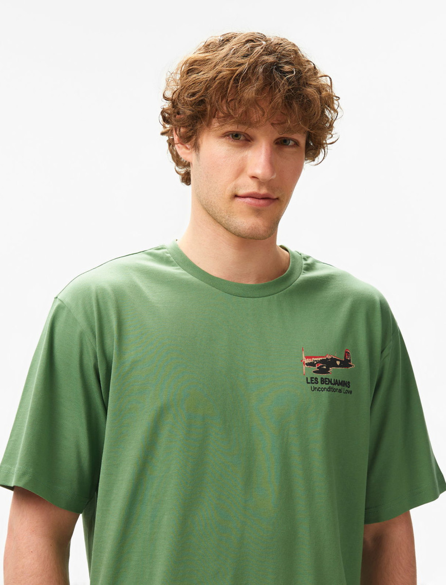 Les Benjamins Relaxed 002 Erkek Yeşil T-Shirt Les Benjamins Relaxed 002 Erkek Yeşil T-Shirt