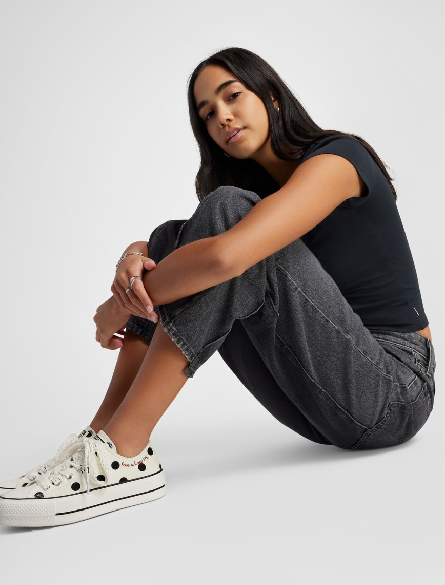 Converse Chuck Taylor All Star Lift Polka Dots Kadın Krem Rengi Platform Sneaker Converse Chuck Taylor All Star Lift Polka Dots Kadın Krem Rengi Platform Sneaker