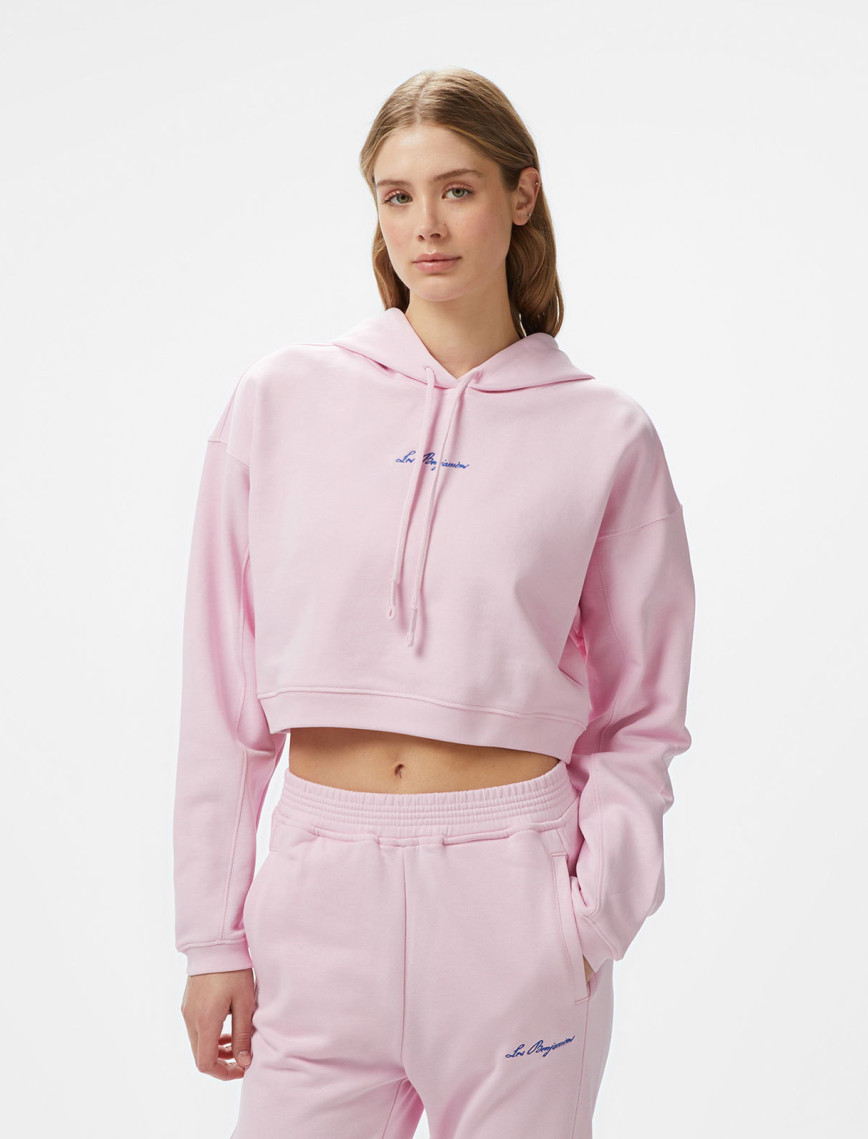 Les Benjamins Crop 003 Kadın Pembe Hoodie Les Benjamins Crop 003 Kadın Pembe Hoodie