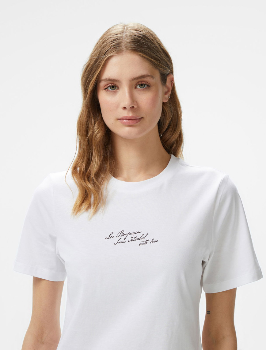 Les Benjamins Regular 030 Kadın Beyaz T-Shirt Les Benjamins Regular 030 Kadın Beyaz T-Shirt
