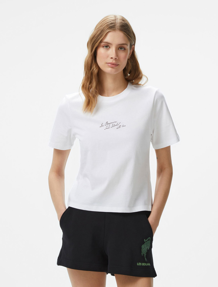 Les Benjamins Regular 030 Kadın Beyaz T-Shirt Les Benjamins Regular 030 Kadın Beyaz T-Shirt