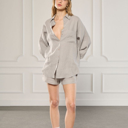 %100 Keten Oversize Gömlek %100 Keten Oversize Gömlek