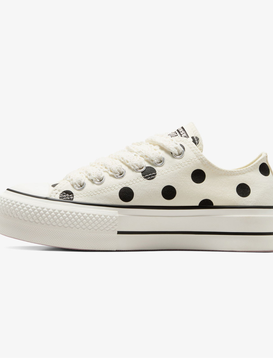 Converse Chuck Taylor All Star Lift Polka Dots Kadın Krem Rengi Platform Sneaker Converse Chuck Taylor All Star Lift Polka Dots Kadın Krem Rengi Platform Sneaker
