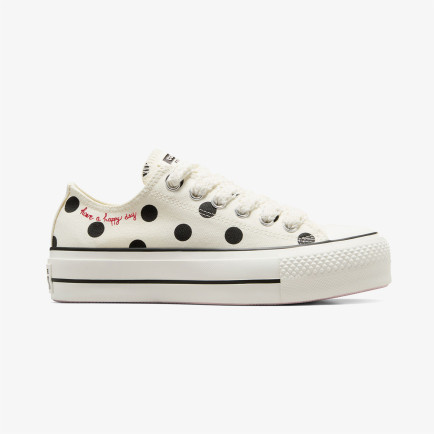 Converse Chuck Taylor All Star Lift Polka Dots Kadın Krem Rengi Platform Sneaker Converse Chuck Taylor All Star Lift Polka Dots Kadın Krem Rengi Platform Sneaker