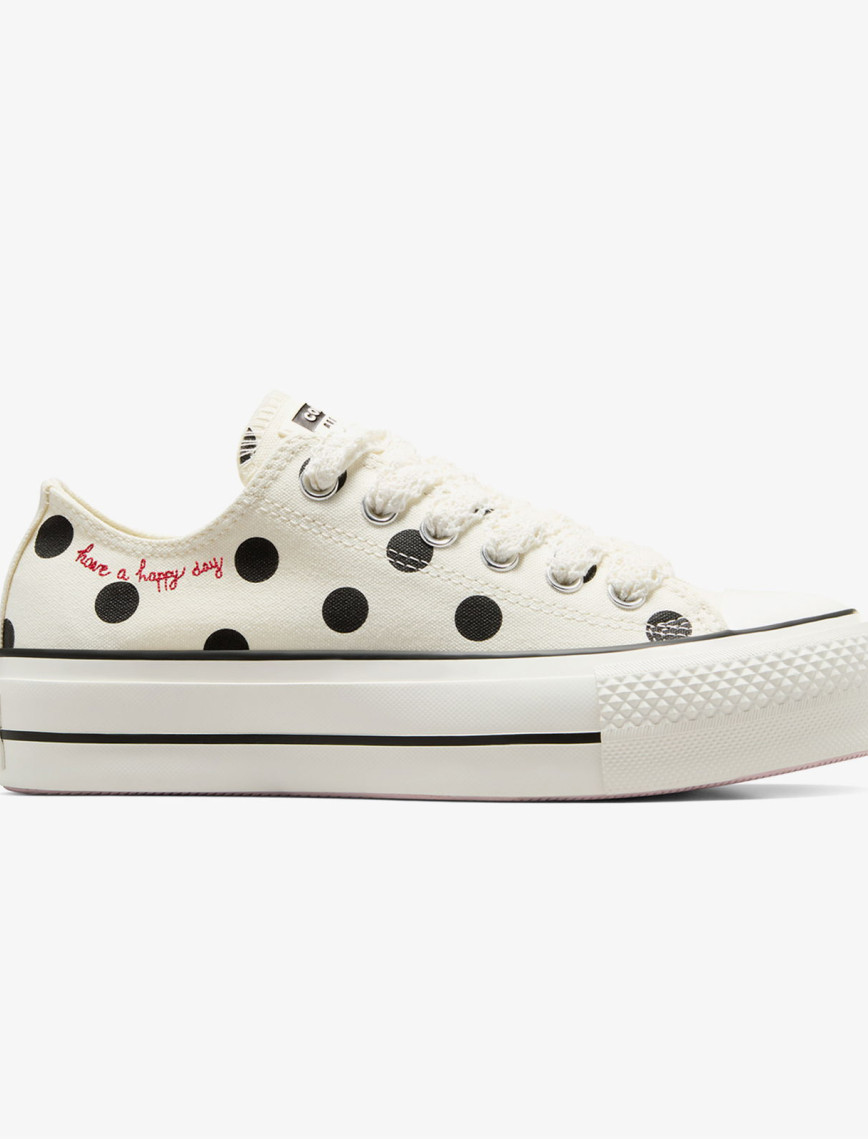 Converse Chuck Taylor All Star Lift Polka Dots Kadın Krem Rengi Platform Sneaker Converse Chuck Taylor All Star Lift Polka Dots Kadın Krem Rengi Platform Sneaker