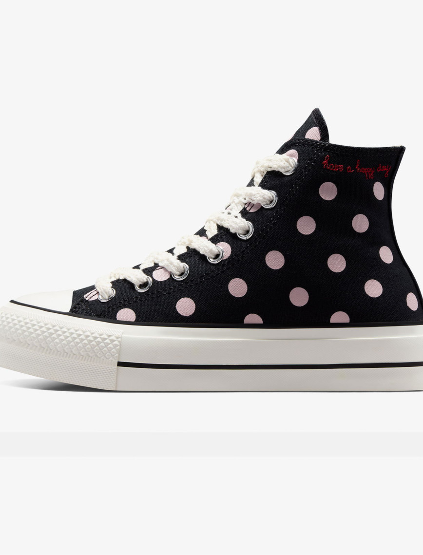 Converse Chuck Taylor All Star Lift Polka Dots Kadın Siyah Platform Sneaker Converse Chuck Taylor All Star Lift Polka Dots Kadın Siyah Platform Sneaker