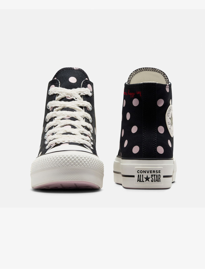 Converse Chuck Taylor All Star Lift Polka Dots Kadın Siyah Platform Sneaker Converse Chuck Taylor All Star Lift Polka Dots Kadın Siyah Platform Sneaker