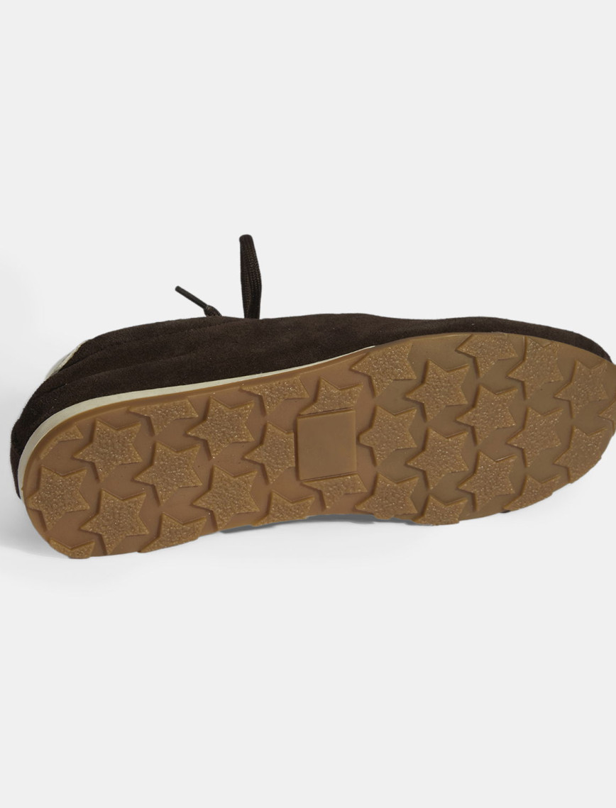 Kadın Kahve Bağcıklı Süet Spor Ayakkabı