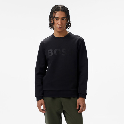 Boss Salbo Tape Logo Erkek Siyah Sweatshirt Boss Salbo Tape Logo Erkek Siyah Sweatshirt