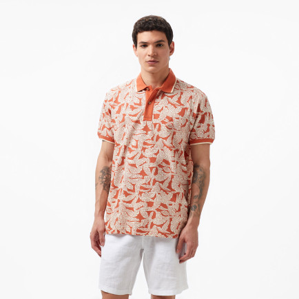 Nautica Erkek Turuncu Classic Fit Kısa Kollu Baskılı Polo Nautica Erkek Turuncu Classic Fit Kısa Kollu Baskılı Polo