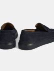 Erkek Lacivert Slip-On Nubuk Deri Loafer Erkek Lacivert Slip-On Nubuk Deri Loafer