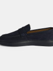 Erkek Lacivert Slip-On Nubuk Deri Loafer Erkek Lacivert Slip-On Nubuk Deri Loafer