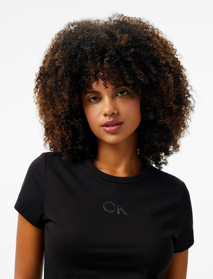 Calvin Klein Slim Kadın Siyah T-Shirt Calvin Klein Slim Kadın Siyah T-Shirt