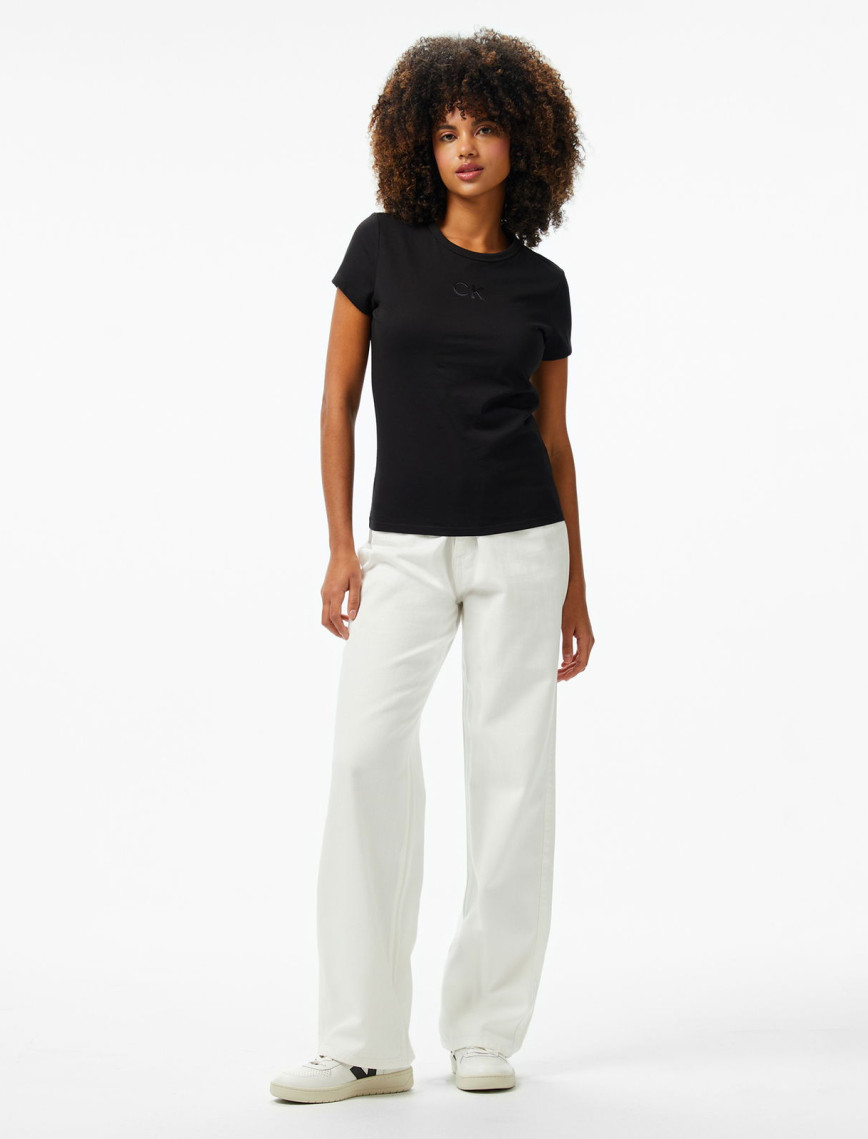 Calvin Klein Slim Kadın Siyah T-Shirt Calvin Klein Slim Kadın Siyah T-Shirt