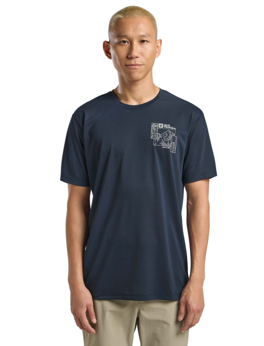 Jack Wolfskin Vonnan Graphic T Erkek Gri Tişört Jack Wolfskin Vonnan Graphic T Erkek Gri Tişört