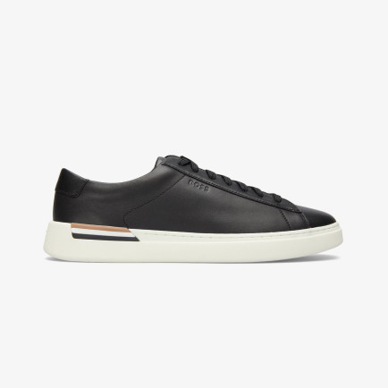 Boss Leather Cupsole Trainers With Signature Stripe And Logo Erkek Siyah Sneaker Boss Leather Cupsole Trainers With Signature Stripe And Logo Erkek Siyah Sneaker