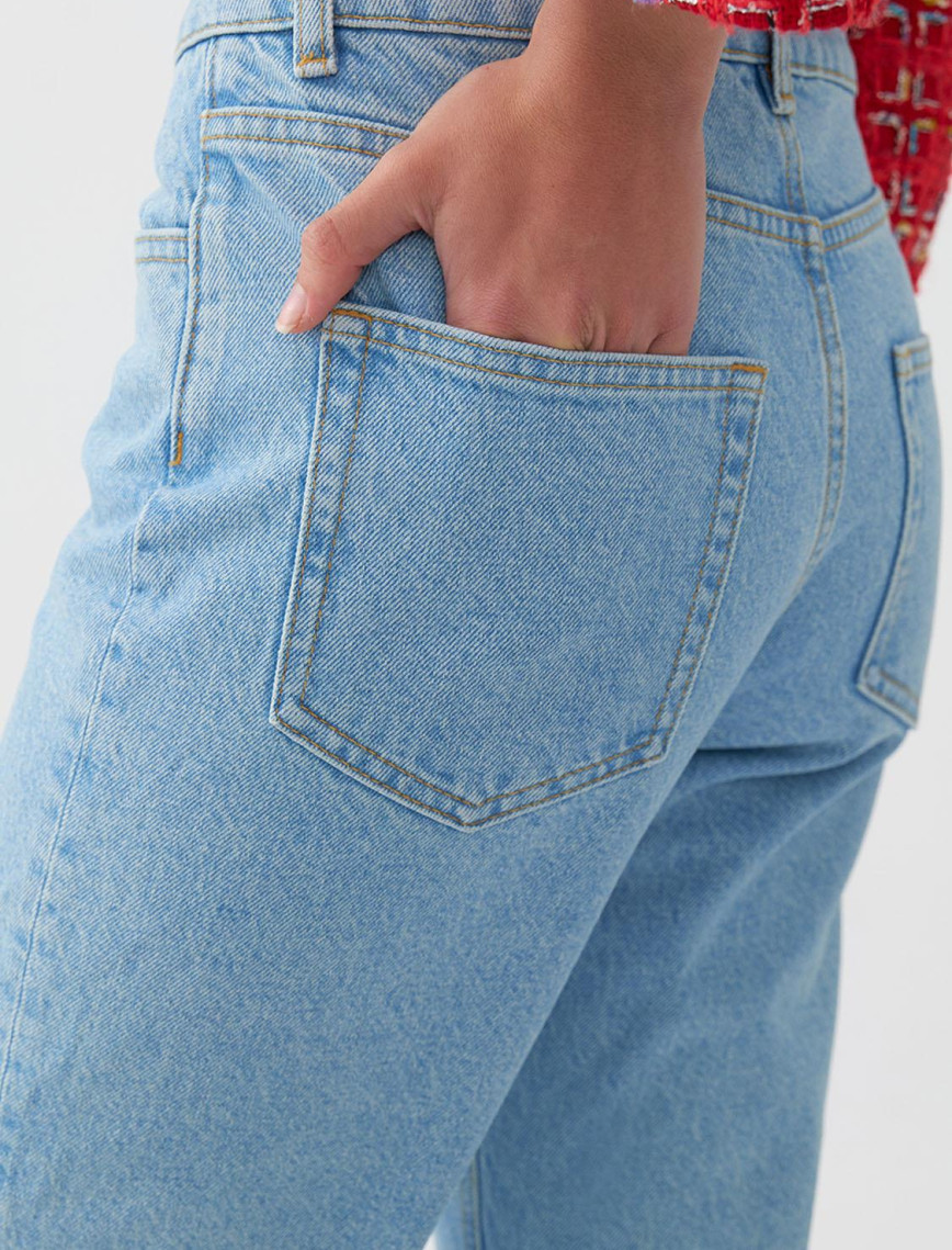 Yüksek Bel Mom Jean Pantolon