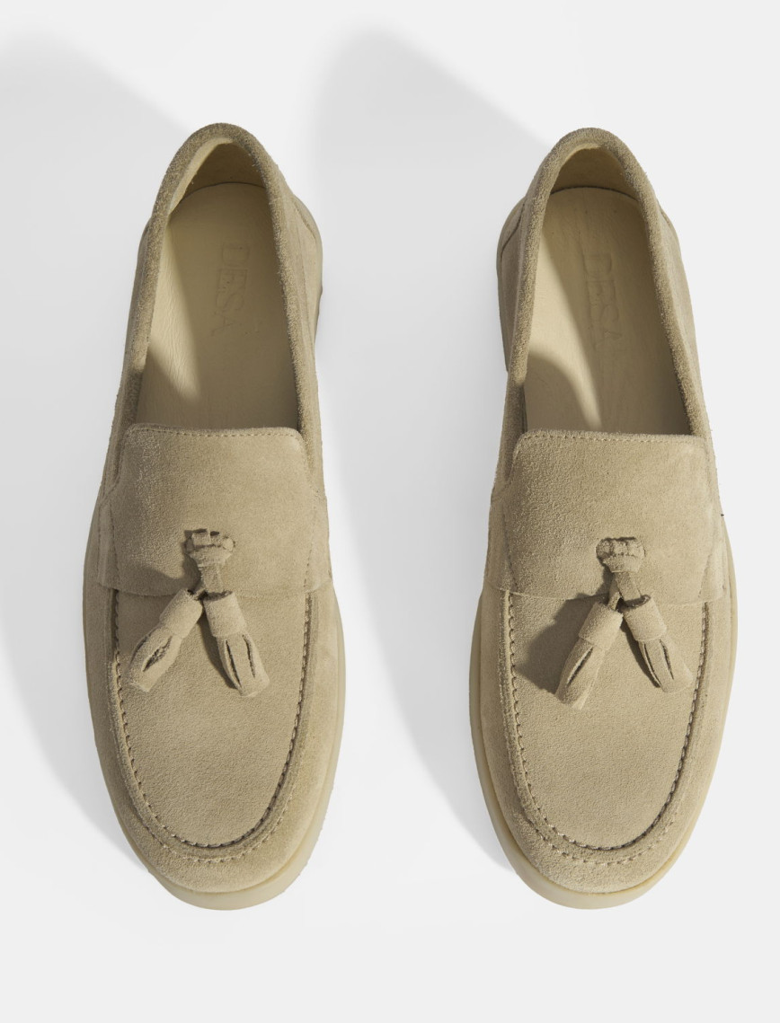 Bej Erkek Süet Püsküllü Loafer Bej Erkek Süet Püsküllü Loafer