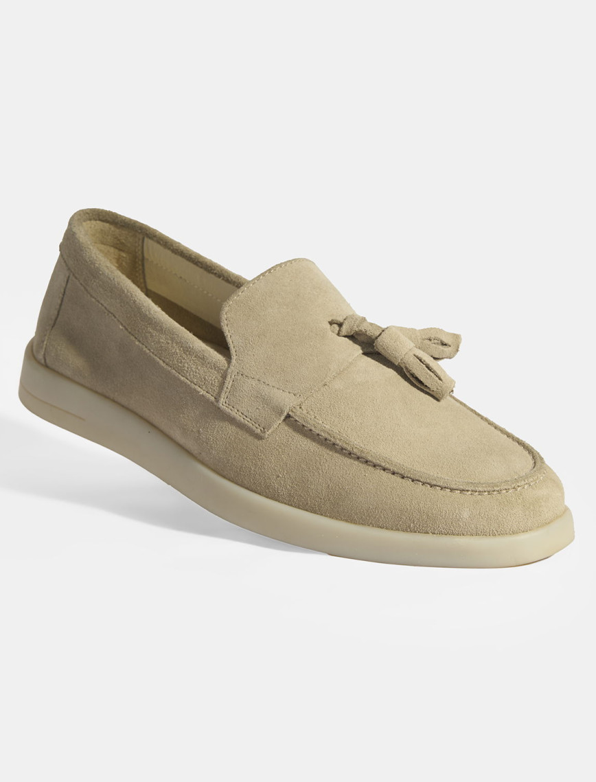 Bej Erkek Süet Püsküllü Loafer Bej Erkek Süet Püsküllü Loafer