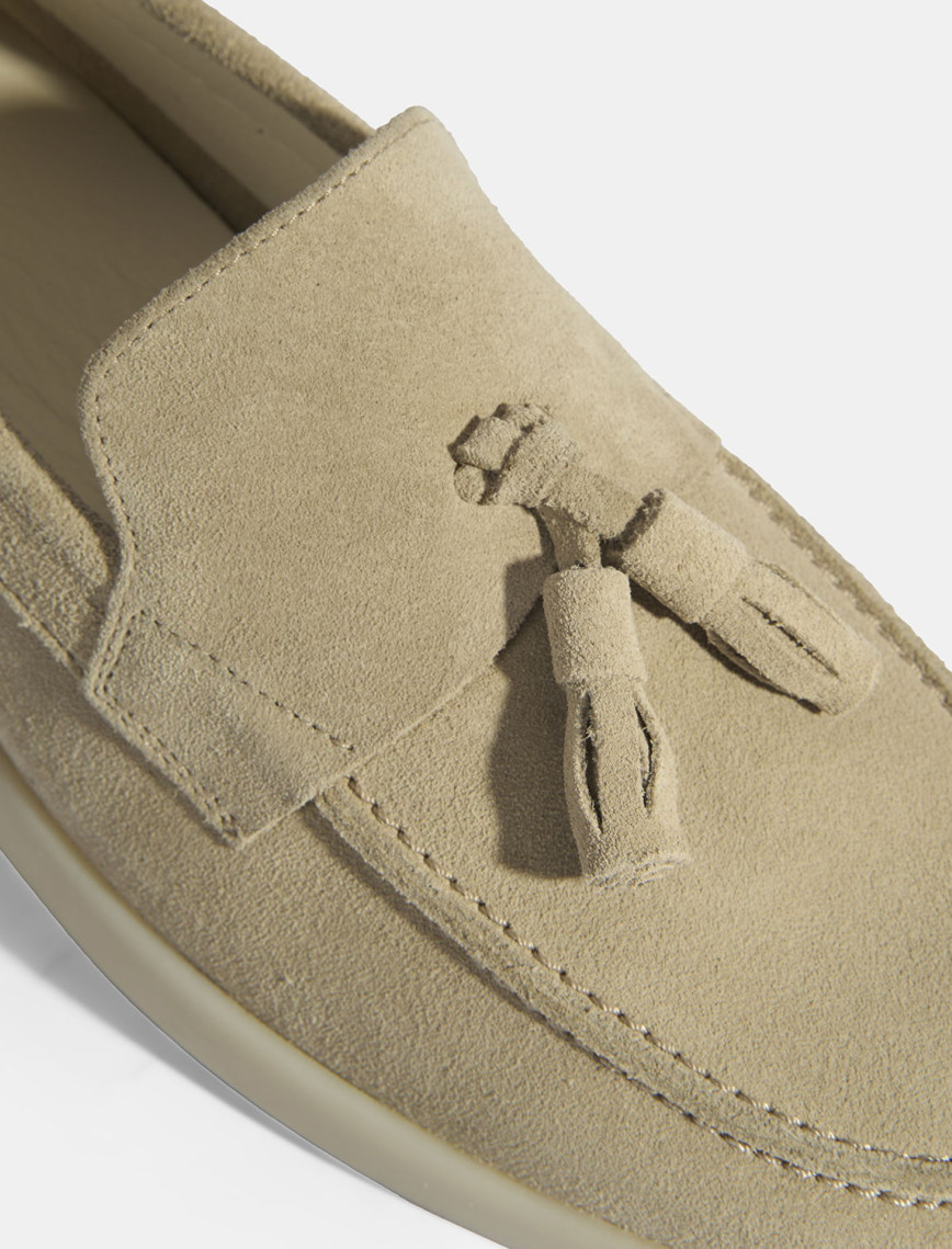 Bej Erkek Süet Püsküllü Loafer Bej Erkek Süet Püsküllü Loafer