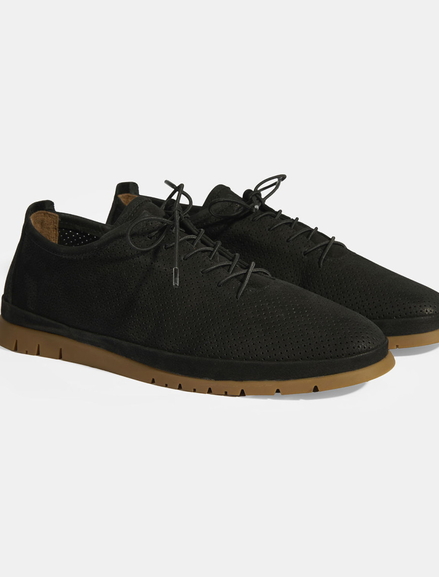 Erkek Siyah Bağcıklı Deri Ayakkabı Erkek Siyah Bağcıklı Deri Ayakkabı