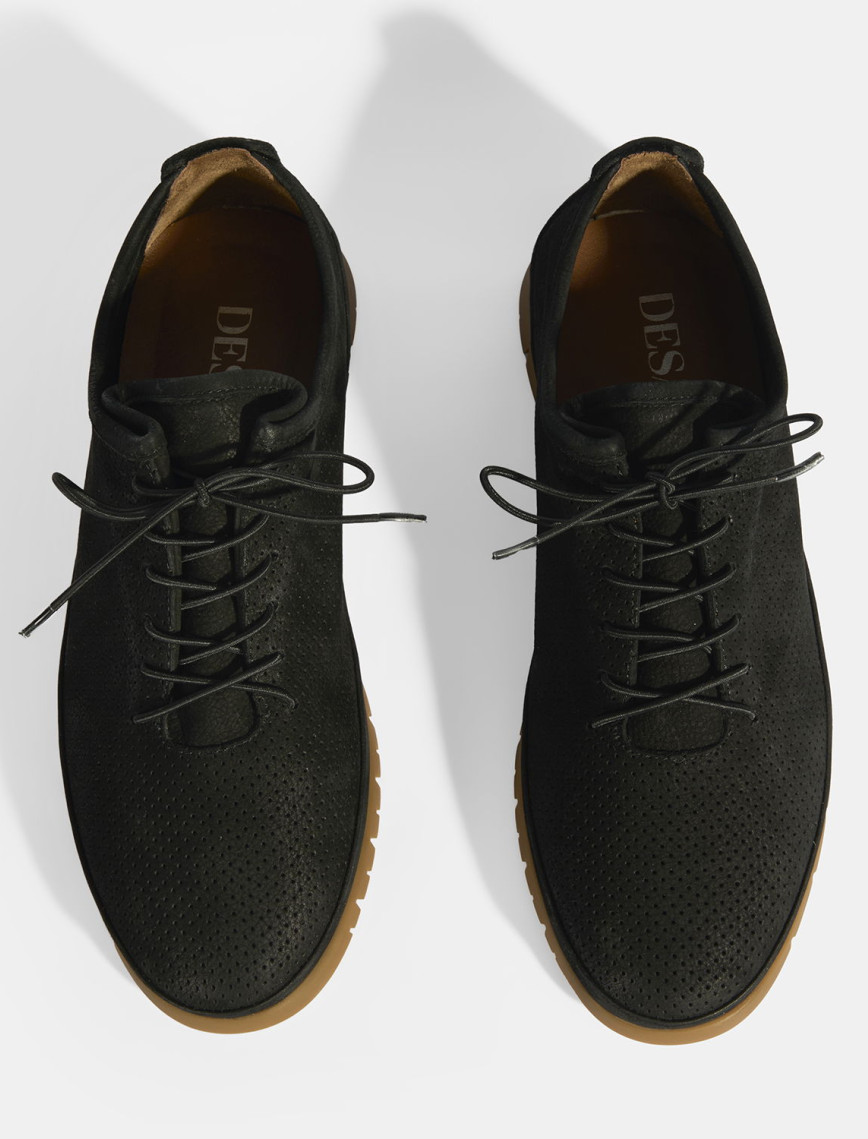 Erkek Siyah Bağcıklı Deri Ayakkabı Erkek Siyah Bağcıklı Deri Ayakkabı