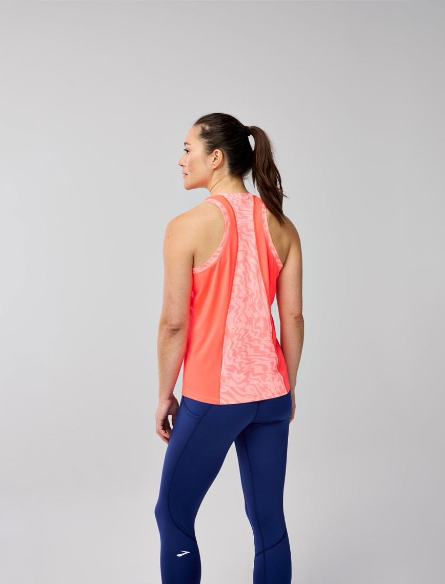 Brooks Sprint Free Tank 3.0 Kadın Turuncu Koşu T-Shirt