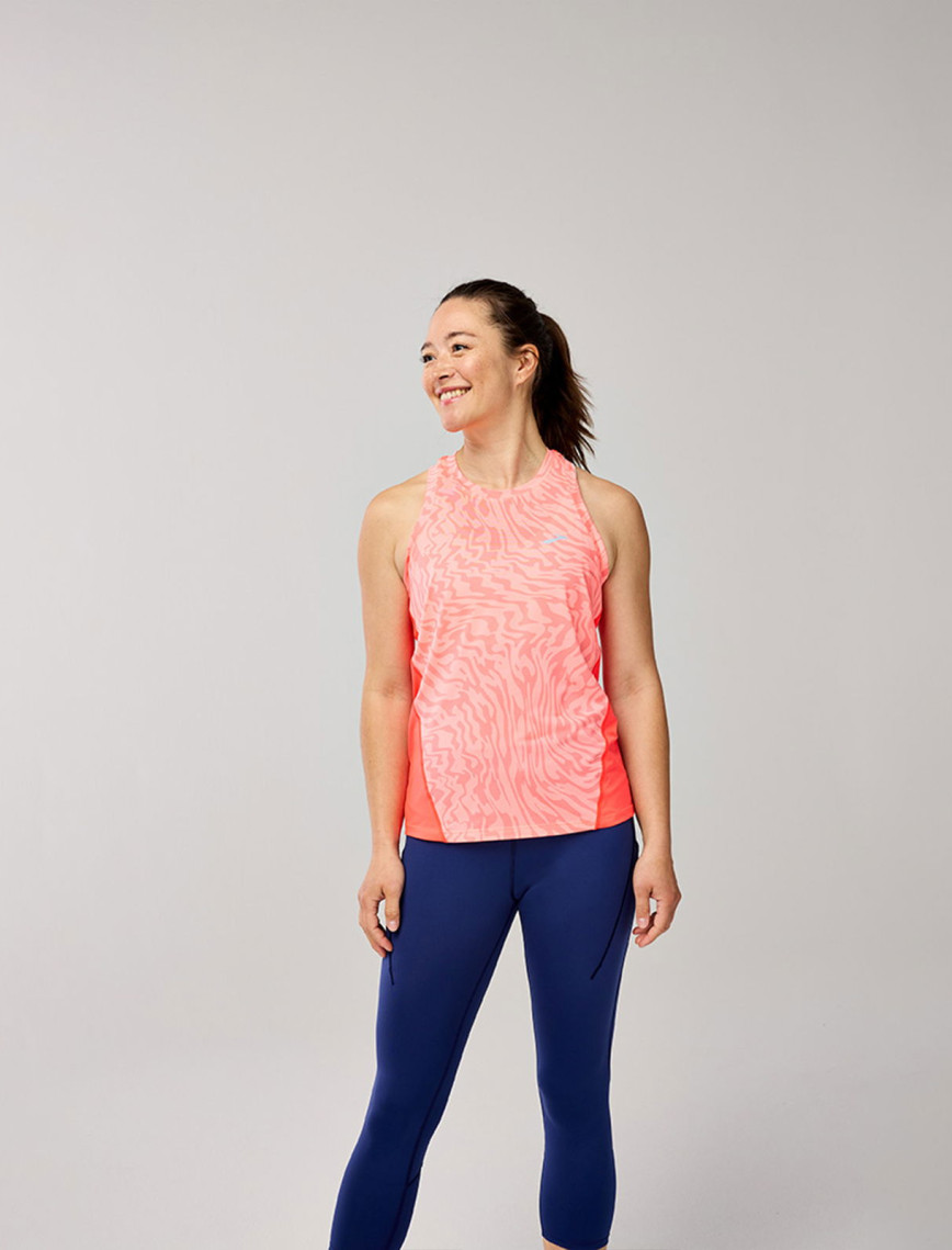 Brooks Sprint Free Tank 3.0 Kadın Turuncu Koşu T-Shirt