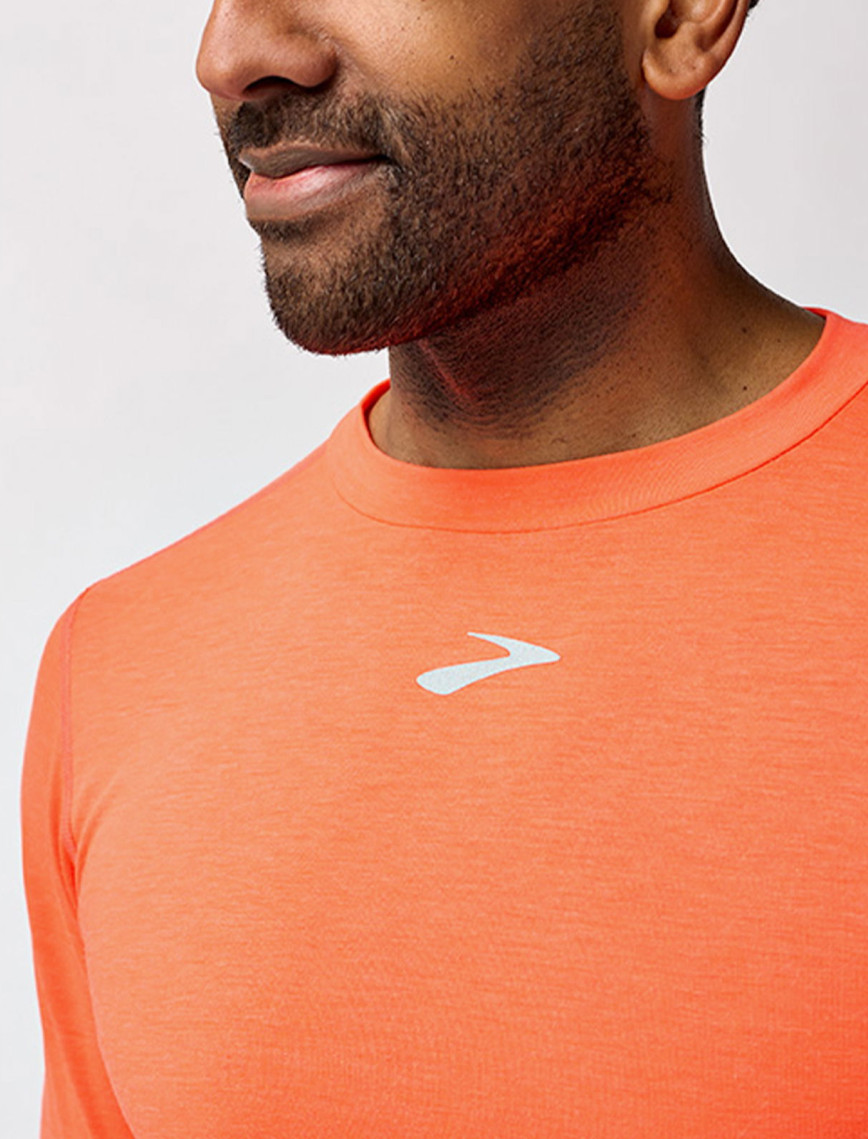 Brooks High Point Sleeve Erkek Turuncu Koşu T-Shirt
