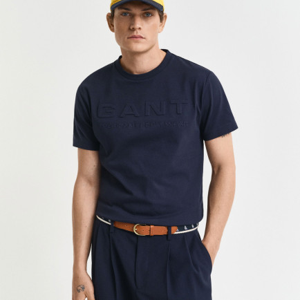 GANT Erkek Lacivert Regular Fit Bisiklet Yaka Logolu T-Shirt GANT Erkek Lacivert Regular Fit Bisiklet Yaka Logolu T-Shirt