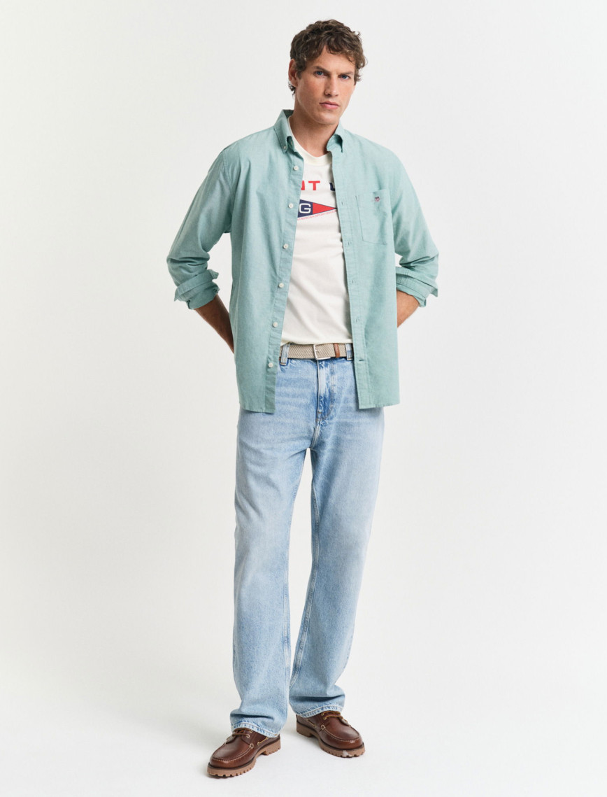 GANT Erkek Krem Regular Fit Bisiklet Yaka Logolu T-Shirt GANT Erkek Krem Regular Fit Bisiklet Yaka Logolu T-Shirt