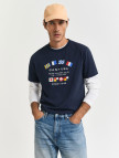 GANT Erkek Krem Regular Fit Bisiklet Yaka Logolu T-Shirt GANT Erkek Krem Regular Fit Bisiklet Yaka Logolu T-Shirt