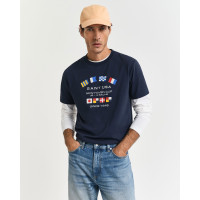 GANT Erkek Lacivert Regular Fit Bisiklet Yaka Logolu T-Shirt GANT Erkek Lacivert Regular Fit Bisiklet Yaka Logolu T-Shirt