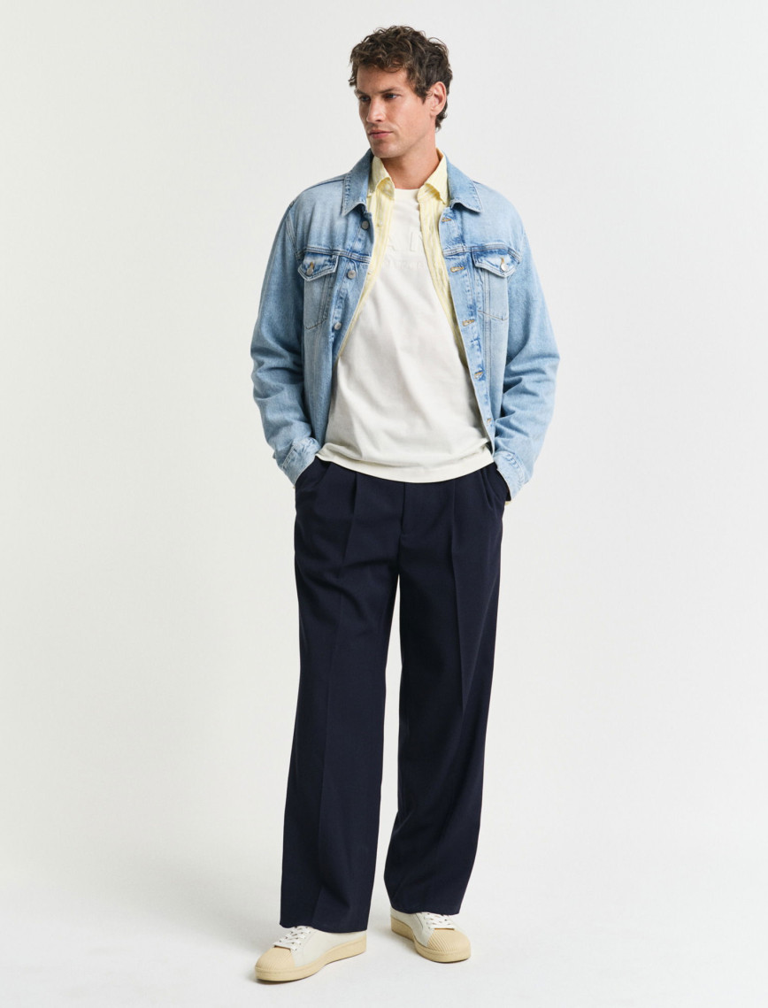 GANT Erkek Krem Regular Fit Bisiklet Yaka Logolu T-Shirt GANT Erkek Krem Regular Fit Bisiklet Yaka Logolu T-Shirt